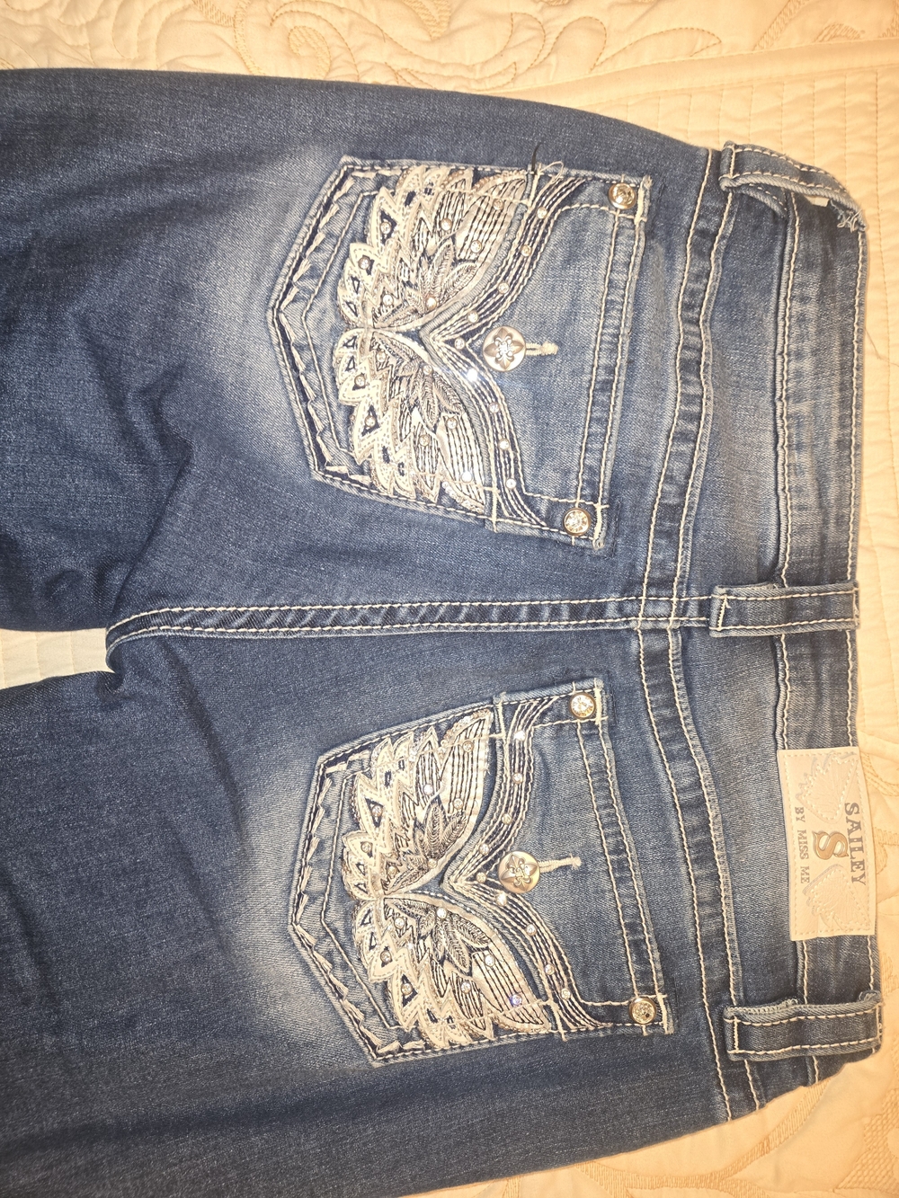 Miss Me Blue Bootcut Jeans with Embroidered Back Pockets